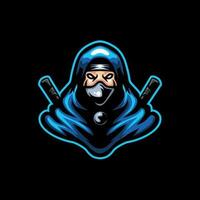 ninja mascotte logo esports illustration vecteur