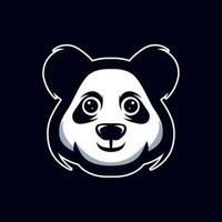 Panda tête mascotte logo vecteur