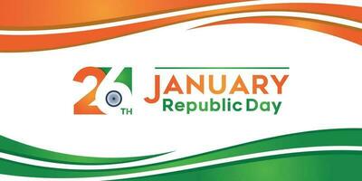 Indien république journée concept avec texte 26 Janvier. vecteur illustration