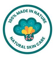 Naturel peau se soucier fabriqué dans nature, produits de beauté logo vecteur