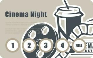 cinéma nuit fidélité carte avec gratuit film vecteur