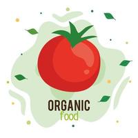 bannière d'aliments biologiques, tomates fraîches et saines, concept d'aliments sains vecteur