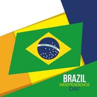 bannière de la célébration de l'indépendance du brésil, avec la décoration de l'emblème du drapeau des icônes vecteur