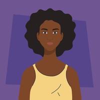 personnage africain de femme, sur fond violet vecteur