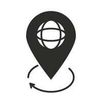 réalité augmentée style de silhouette de localisation gps à 360 degrés vecteur