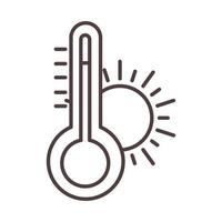 thermomètre, température, temps, ou, climat, ligne, icône, style vecteur