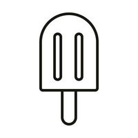 crème glacée dans le style d'icône de ligne de fête de célébration de bâton vecteur
