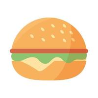 menu de restauration rapide burger en icône plate de dessin animé vecteur