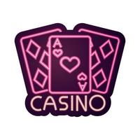 casino poker cartes as jeux de hasard enseigne au néon vecteur