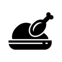 rôti poulet icône vecteur symbole conception illustration