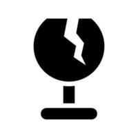 cassé verre icône vecteur symbole conception illustration