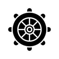navire roue icône vecteur symbole conception illustration