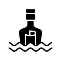 message bouteille icône vecteur symbole conception illustration