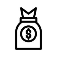 argent sac icône vecteur symbole conception illustration