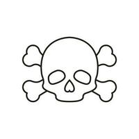 icône de vecteur de crâne et d'os. signe d'illustration de danger. symbole ou logo de poison.