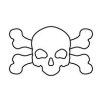 icône de vecteur de crâne et d'os. signe d'illustration de danger. symbole ou logo de poison.