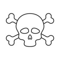 icône de vecteur de crâne et d'os. signe d'illustration de danger. symbole ou logo de poison.