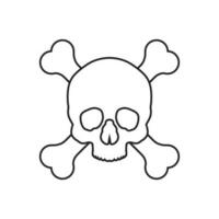 icône de vecteur de crâne et d'os. signe d'illustration de danger. symbole ou logo de poison.