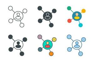 social réseau lien et global affaires la communication icône symbole modèle pour graphique et la toile conception collection logo vecteur illustration