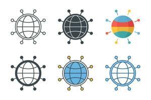 réseau icône symbole modèle pour graphique et la toile conception collection logo vecteur illustration