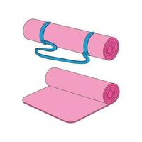 une tapis. divers sport équipement. aptitude inventaire, Gym accessoires. faire des exercices des trucs empaqueter. vecteur