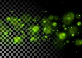 vert lumineux bokeh lumières particules Contexte vecteur