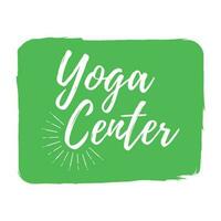 yoga centre étiqueter. éco style et bien-être vie. en bonne santé mode de vie insignes. vecteur illustration icône avec sunburst