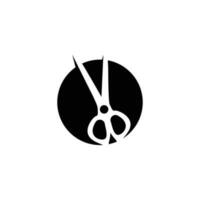 les ciseaux logo, Coupe outils vecteur, salon de coiffure le rasoir les ciseaux Facile conception, illustration modèle icône vecteur