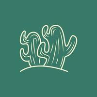 cactus logo, Facile ligne cactus conception, vert plante vecteur, icône, symbole, illustration vecteur