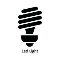 LED lumière vecteur solide icône conception illustration. la nature et écologie symbole sur blanc Contexte eps dix fichier