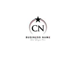 minimal étoile cn logo icône, Créatif cercle luxe cn lettre logo image conception vecteur