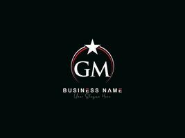 minimal lettre gm logo étoile, prime luxe gm cercle logo icône vecteur