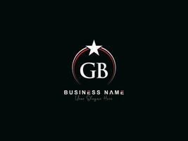 minimal lettre gb logo étoile, prime luxe gb cercle logo icône vecteur