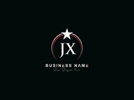 monogramme cercle jx étoile logo conception, luxe jx Royal logo icône vecteur