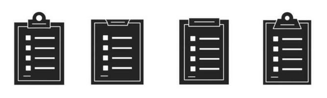 ensemble de des illustrations à propos liste de contrôle icône. Stock vecteur. vecteur