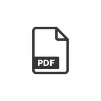 pdf fichier icône isolé sur blanc Contexte vecteur