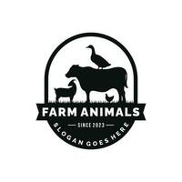 ferme animaux logo conception vecteur. bétail logo vecteur