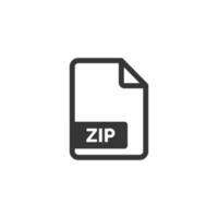 Zip *: français fichier icône isolé sur blanc Contexte vecteur