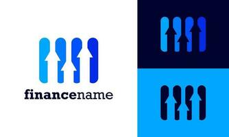 Facile illustration logo conception pour financier entreprise. financier entreprise logo conception dans bleu couleur. vecteur