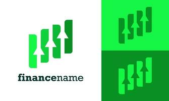 Facile illustration logo conception pour financier entreprise. financier entreprise logo conception dans vert couleur. vecteur