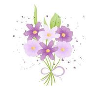 aquarelle fleur bouquet. salutation carte avec fleurs vecteur