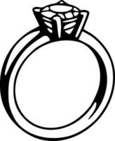 mariage bijou bague noir grandes lignes vecteur illustration