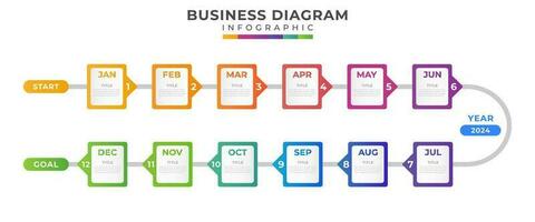 annuel moderne chronologie diagramme, présentation vecteur infographie modèle pour entreprise.