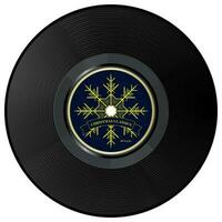 Noël classiques vinyle record avec Jaune or flocon de neige, Noël vinyle isolé sur blanc Contexte. vecteur illustration. eps dix.