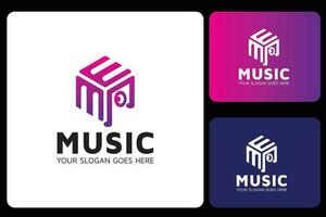 modèle de conception de logo de musique vecteur