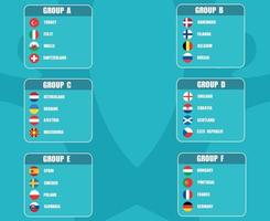 drapeaux country.european finale de football. groupes d'équipes européennes de football vecteur