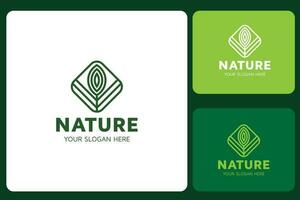 modèle de conception de logo de feuille naturelle vecteur