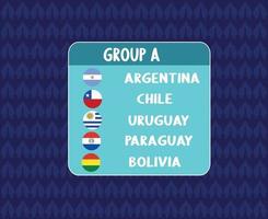 Amérique latine football 2020 équipes.amérique latine soccer final.group a argentine chili uruguay paraguay bolivie vecteur