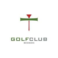 initiale lettre t le golf club icône logo conception modèle vecteur