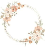 aquarelle ancien floral couronne pour arrière-plan, mariage, anniversaire, fond d'écran, bannière, décoration etc. vecteur